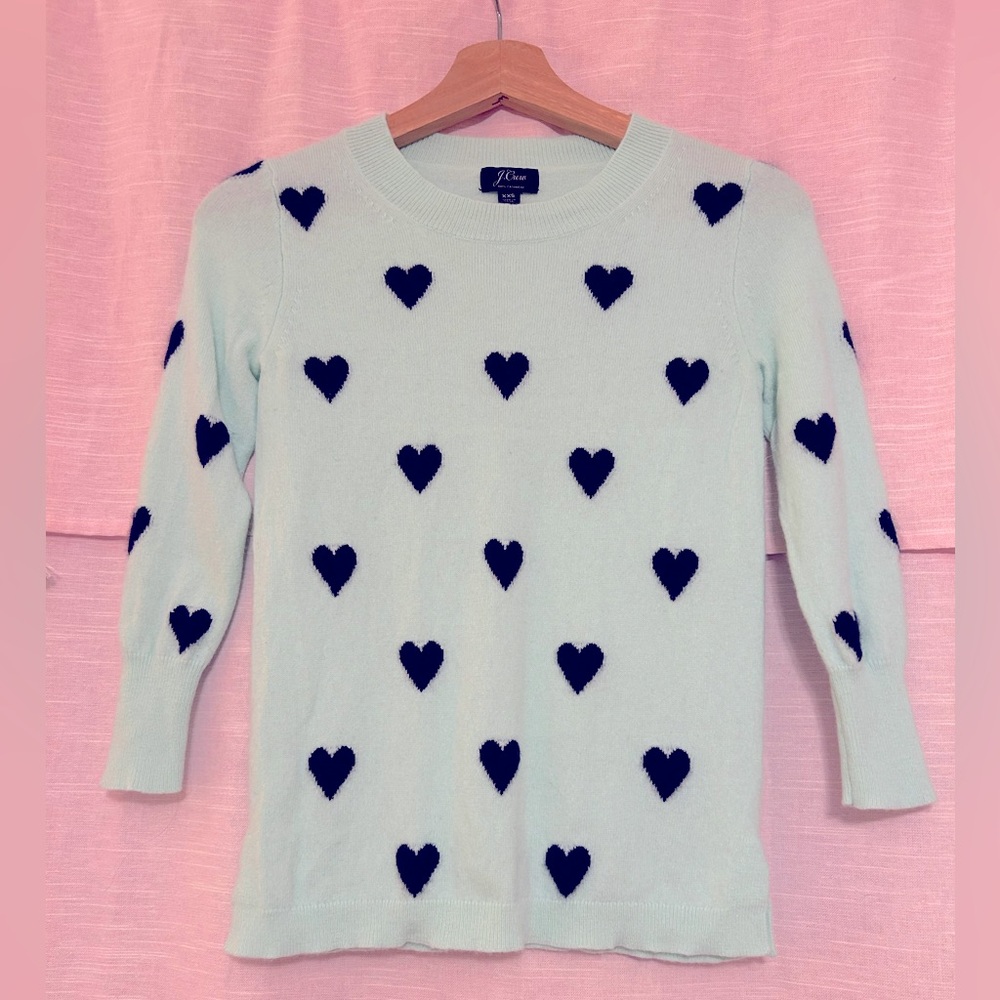 Jcrew 100% Cashmere Heart Sweater (size XXS)